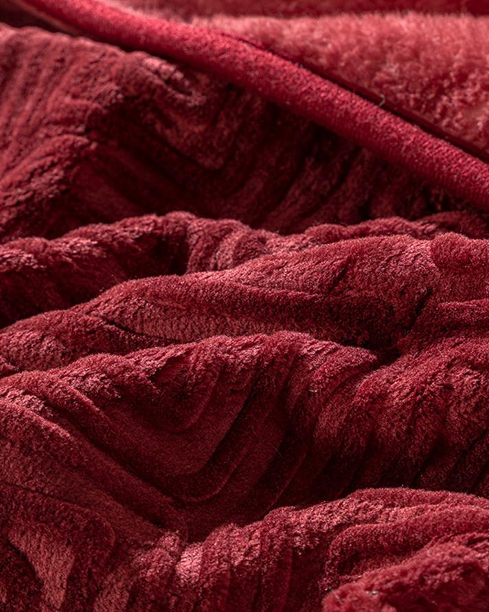 Pătură, pentru două persoane, Olimpia, poliester, 200x220 cm, bordo