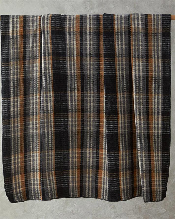 Pătură, pentru două persoane, Plaid, bumbac-poliester, 180x220 cm, antracit