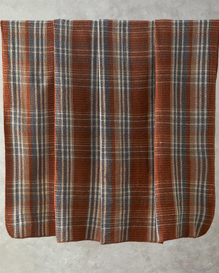 Pătură, pentru două persoane, Plaid, bumbac-poliester, 180x220 cm, terracotta