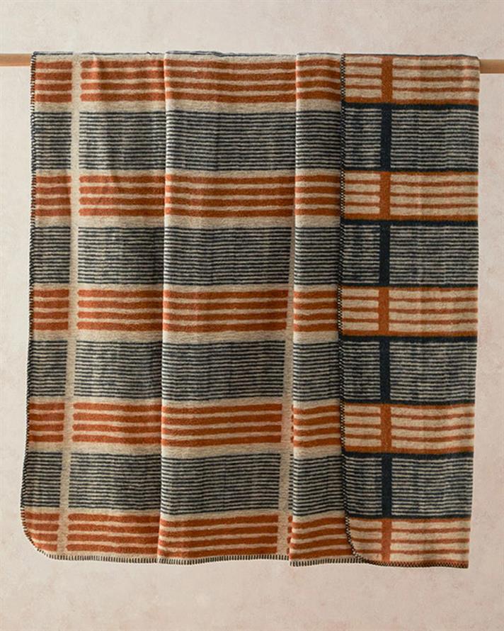 Pătură, pentru două persoane, Raya, bumbac, 200x220 cm, roșu-verde