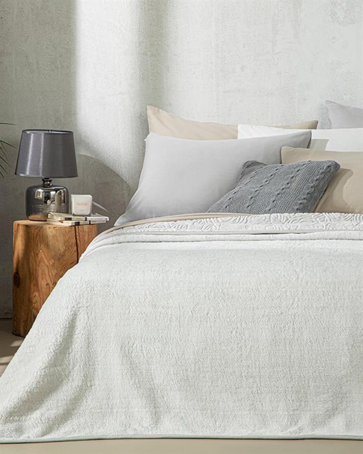 Pătură, pentru două persoane, Shabby Rose, poliester, 200x220 cm, gri