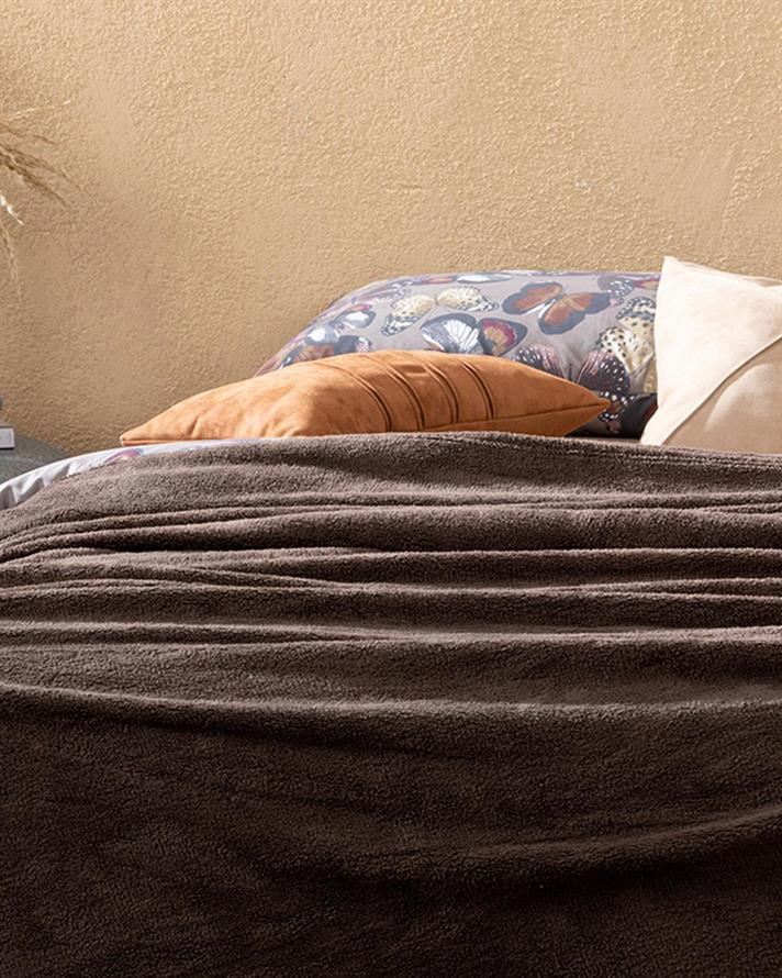 Pătură, pentru două persoane, Softy, poliester, 200x220 cm, ciocolatiu