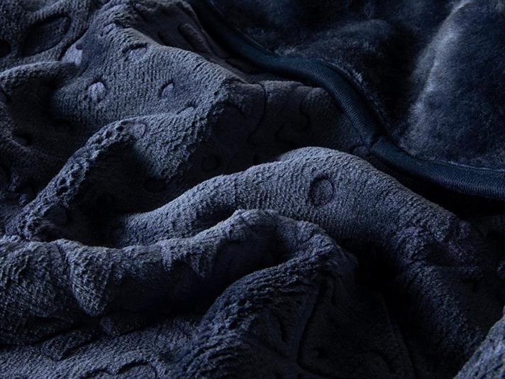 Pătură, pentru două persoane, Timeless, poliester, 200x220 cm, bleumarin