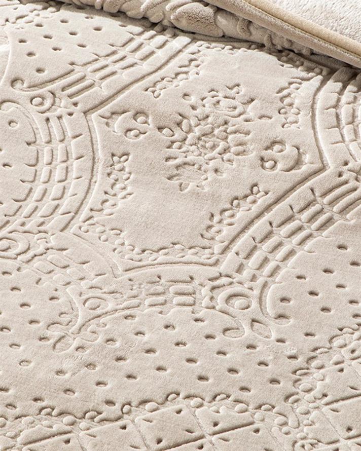 Pătură, pentru două persoane, Timeless, poliester, 200x220 cm, bej