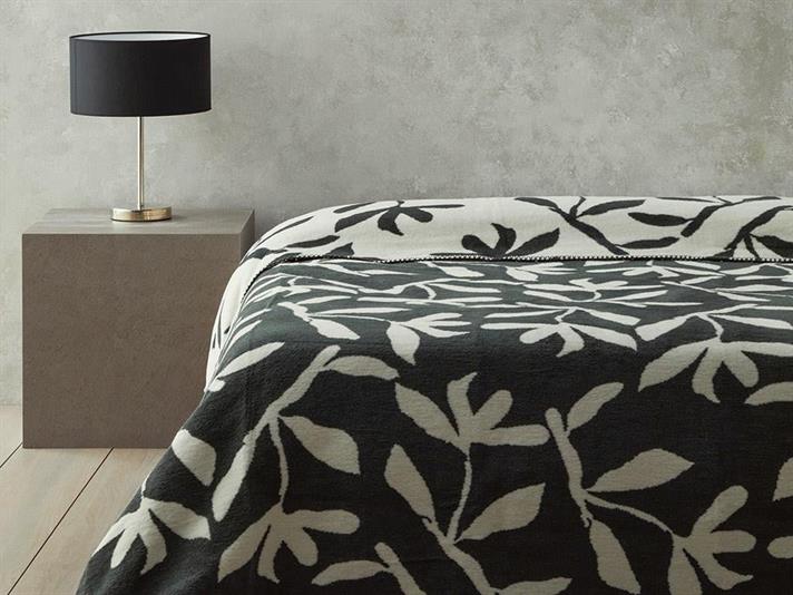 Pătură, pentru două persoane, Vinette, bumbac, 220x240 cm, verde închis