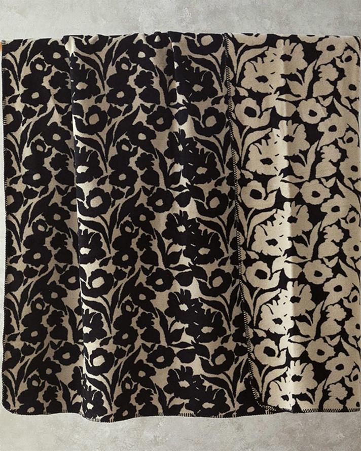 Pătură, pentru o persoană, Autumn Garden, bumbac, 150x200 cm, negru