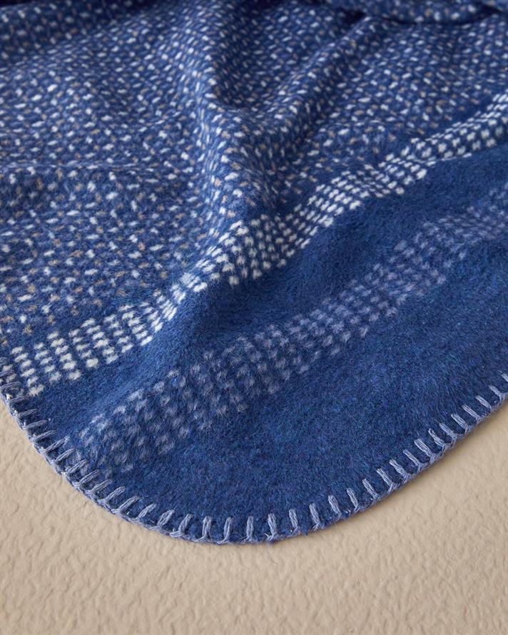 Pătură, pentru o persoană, Blurred Dots, bumbac, 150x200 cm, bleumarin