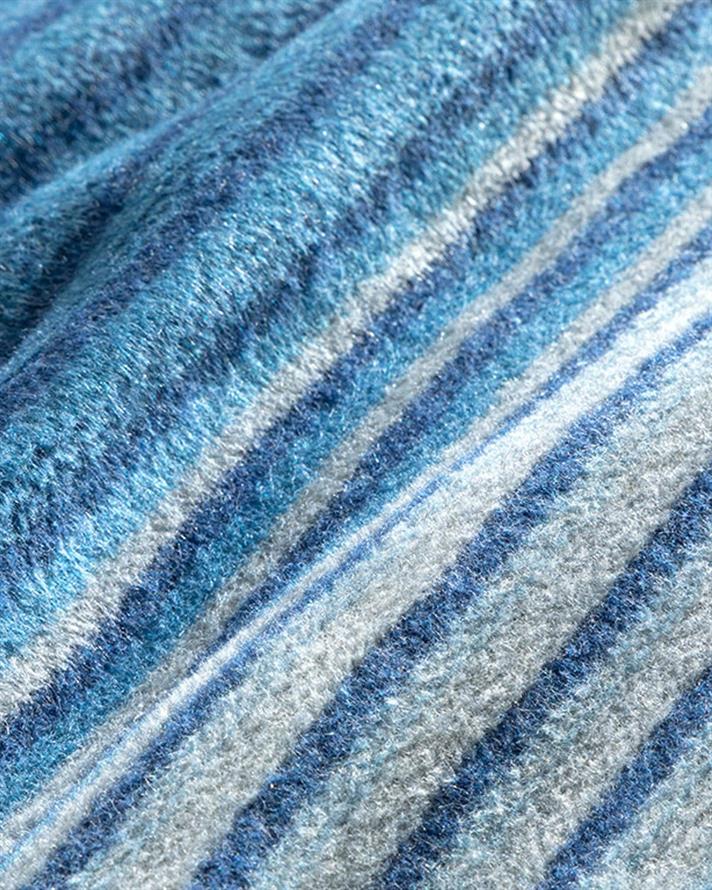 Pătură, pentru o persoană, Blurred Lines, bumbac, 150x200 cm, bleu - bej