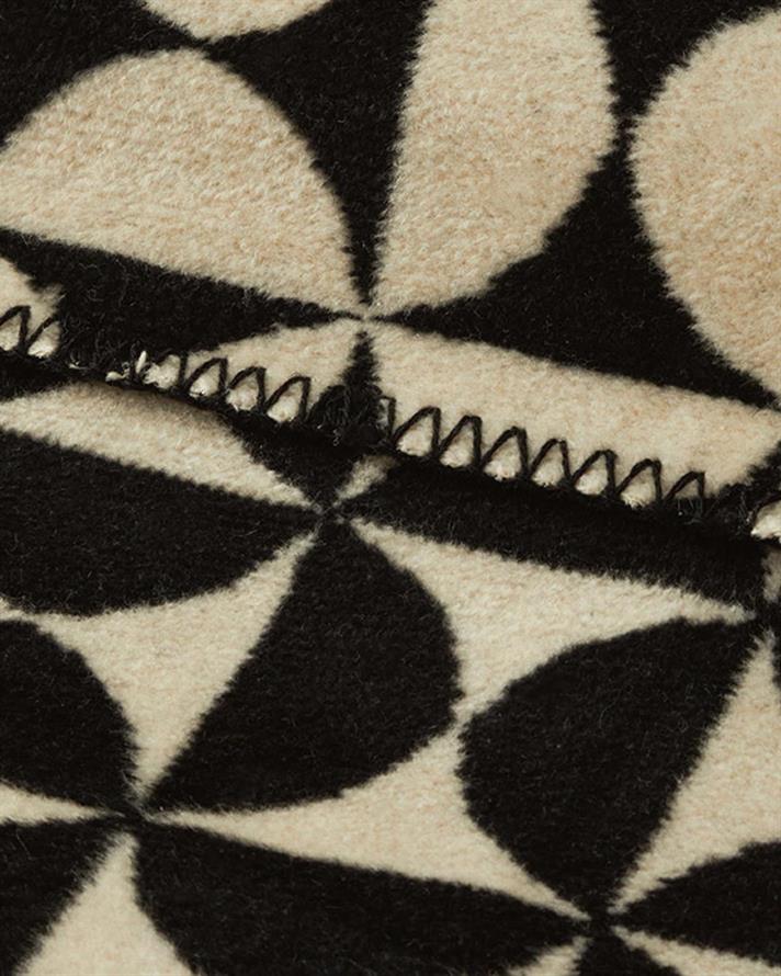 Pătură, pentru o persoană, Circle Art, bumbac, 150x200 cm, negru