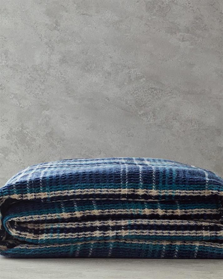 Pătură, pentru o persoană, Plaid, bumbac-poliester, 150x200 cm, bleu