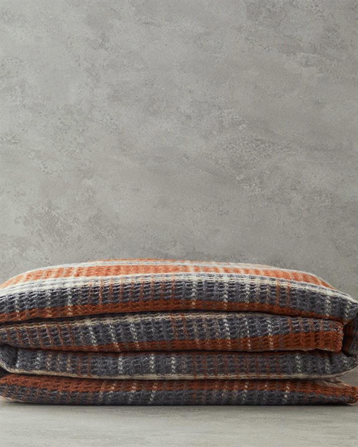 Pătură, pentru o persoană, Plaid, bumbac-poliester, 150x200 cm, terracotta