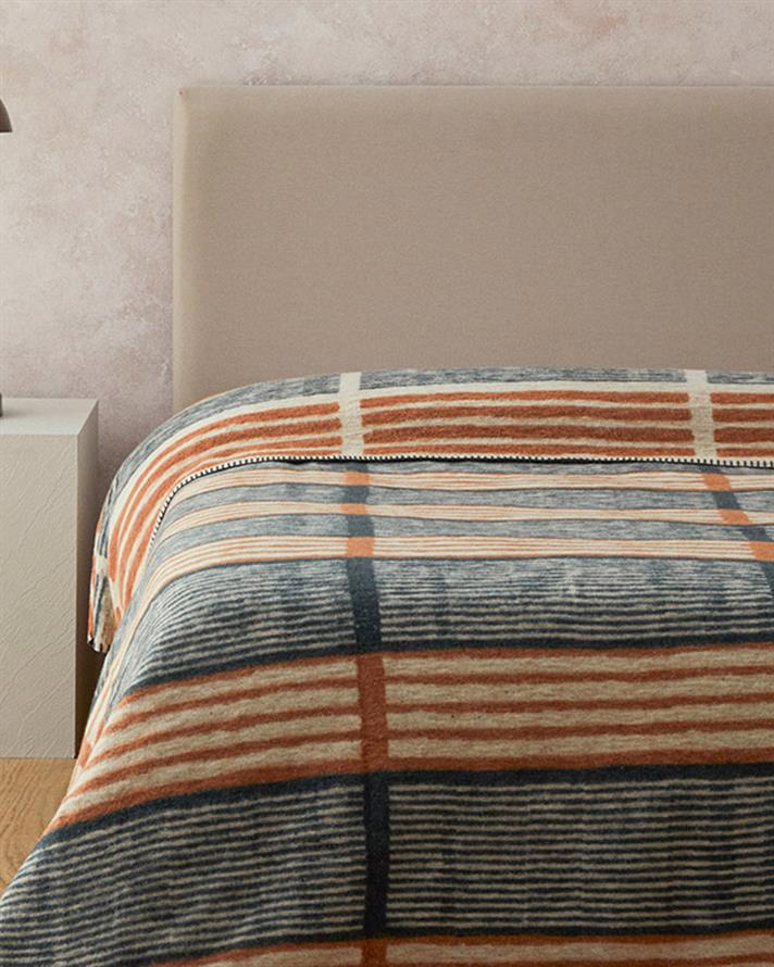 Pătură, pentru o persoană, Raya, bumbac, 150x200 cm, roșu-verde