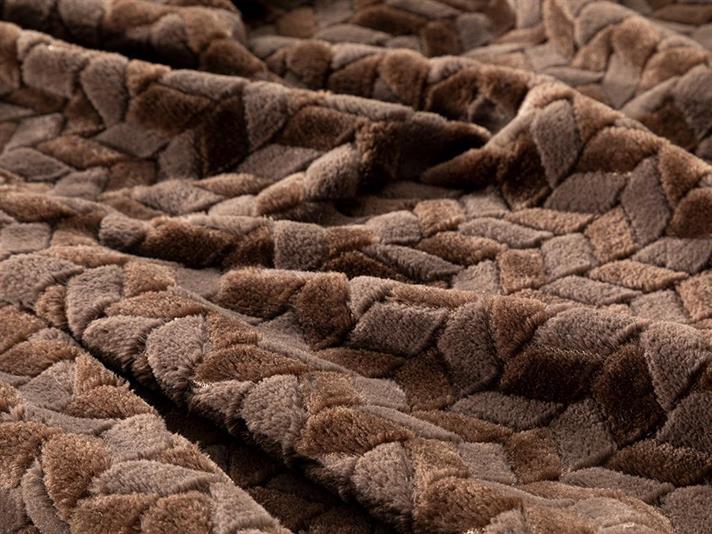 Pătură, pentru o persoană, Softy Braid, poliester, 150x200 cm, maro