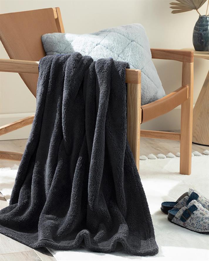 Pătură, pentru o persoană, Softy, poliester, 120x170 cm, antracit