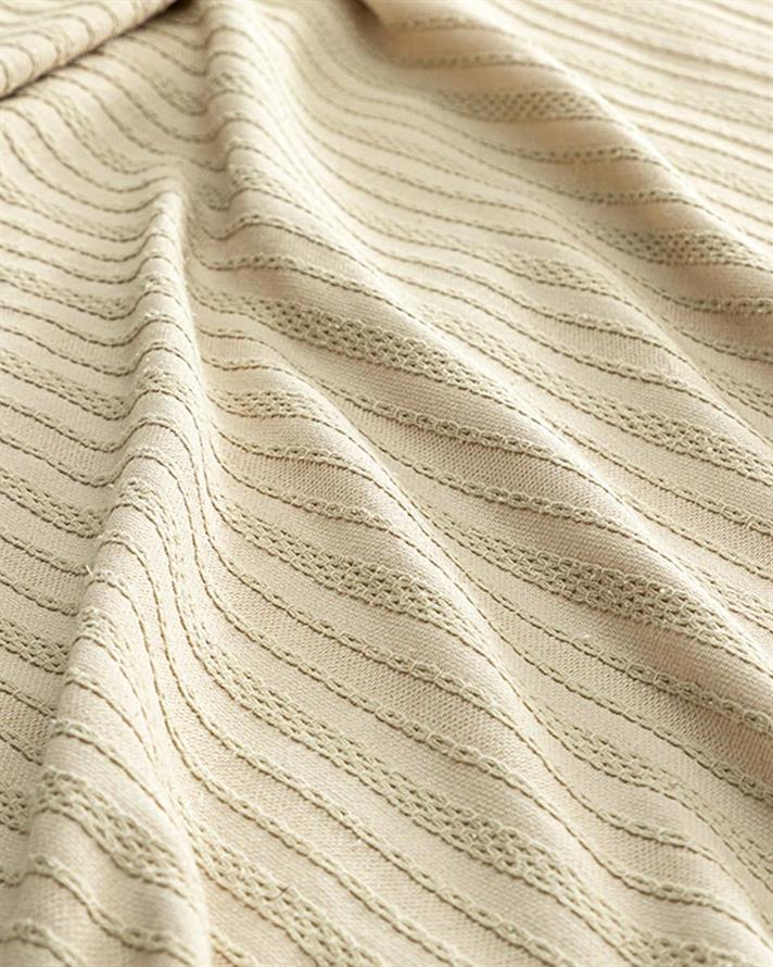 Pătură subțire, pentru două persoane, Chain Rope, bumbac-viscoză, 240x220 cm, bej