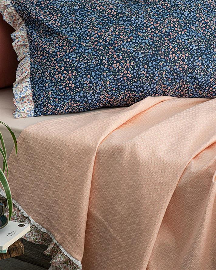 Pătură subțire, pentru două persoane, Chic Blossom, bumbac, 200x220 cm, roz