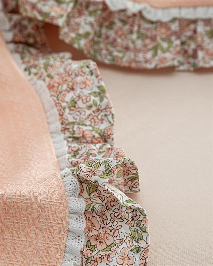 Pătură subțire, pentru două persoane, Chic Blossom, bumbac, 200x220 cm, roz