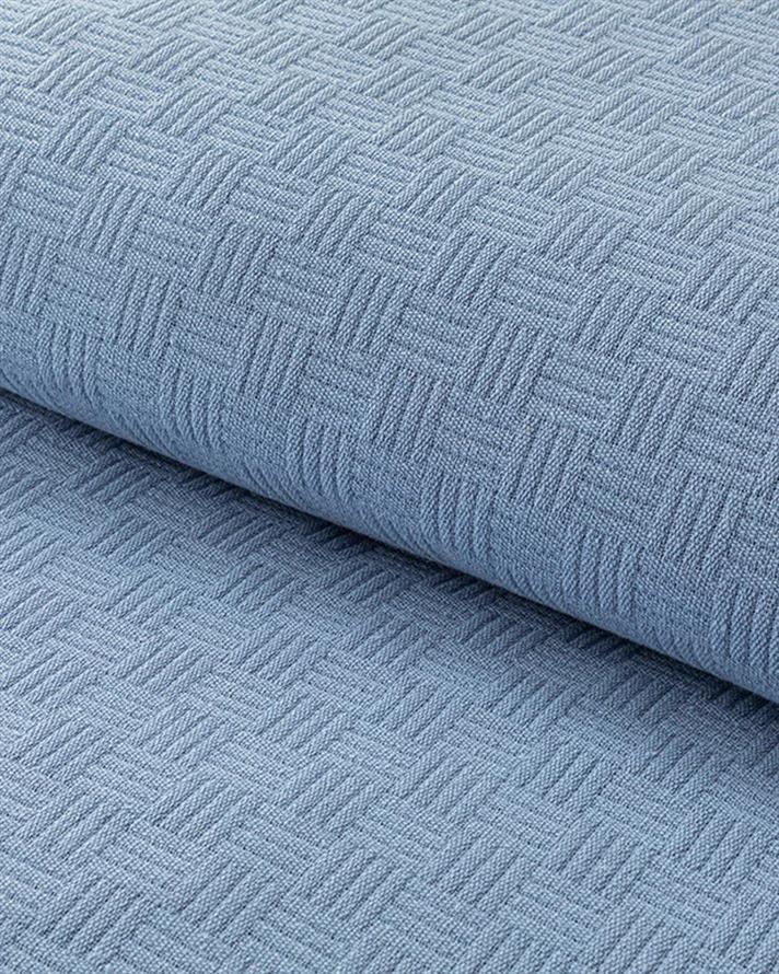 Pătură subțire, pentru două persoane, Plain, bumbac, 220x240 cm, bleu