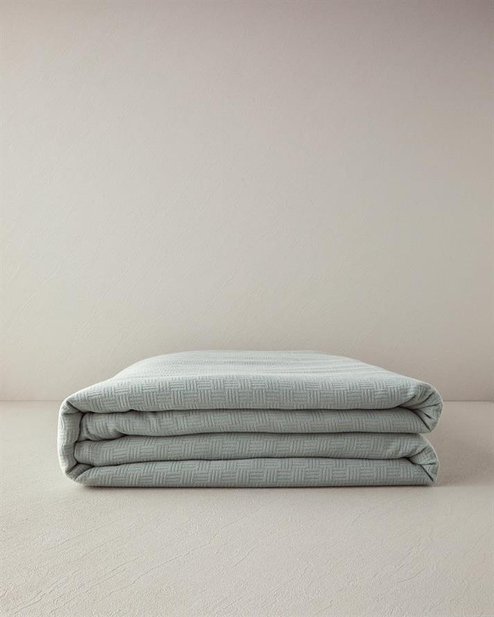 Pătură subțire, pentru două persoane, Plain, bumbac, 200x220 cm, verde