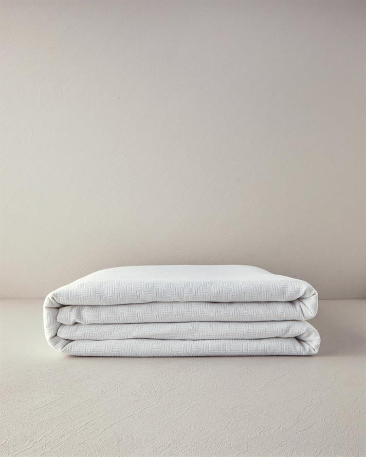 Pătură subțire, pentru două persoane, Plain, bumbac, 240x220 cm, alb