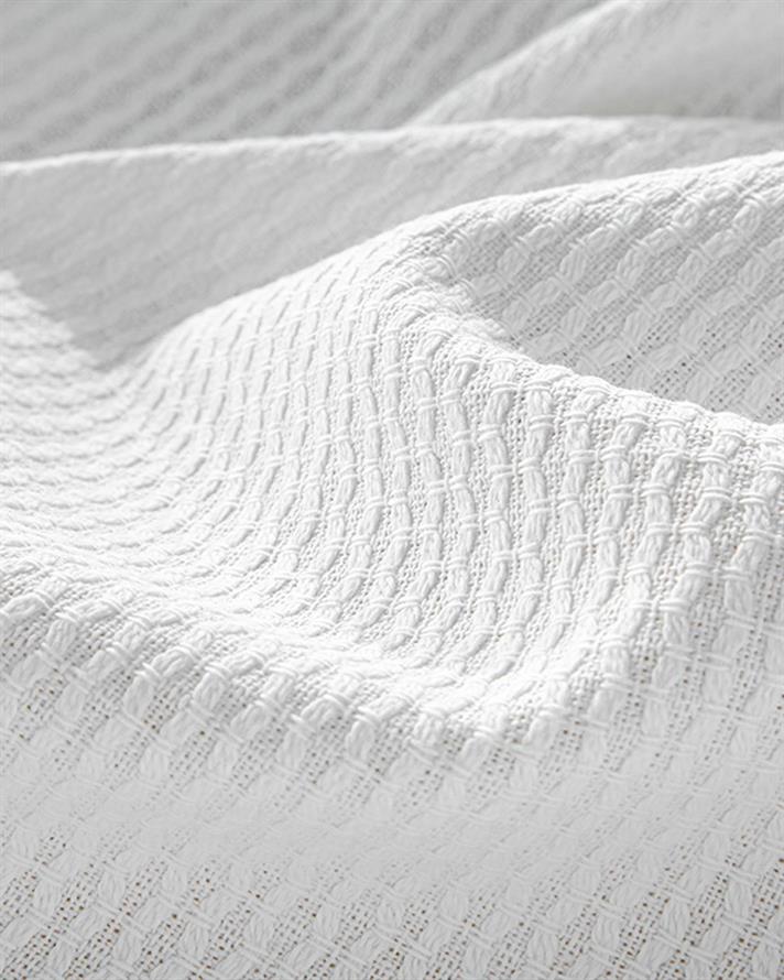 Pătură subțire, pentru două persoane, Wavy, bumbac, 200x230 cm, alb