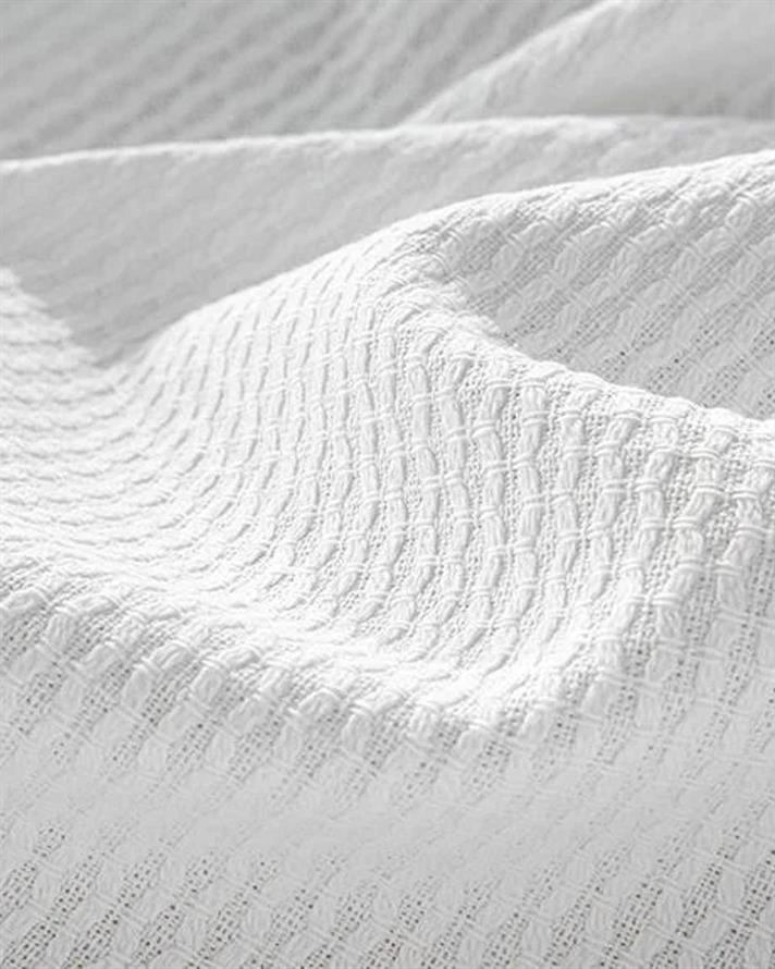 Pătură subțire, pentru două persoane, Wavy, bumbac, 160x230 cm, alb