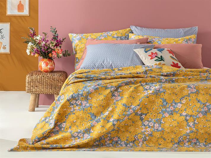 Buttercup Printed For One Person Summer Blanket 150x220 cm Yellow