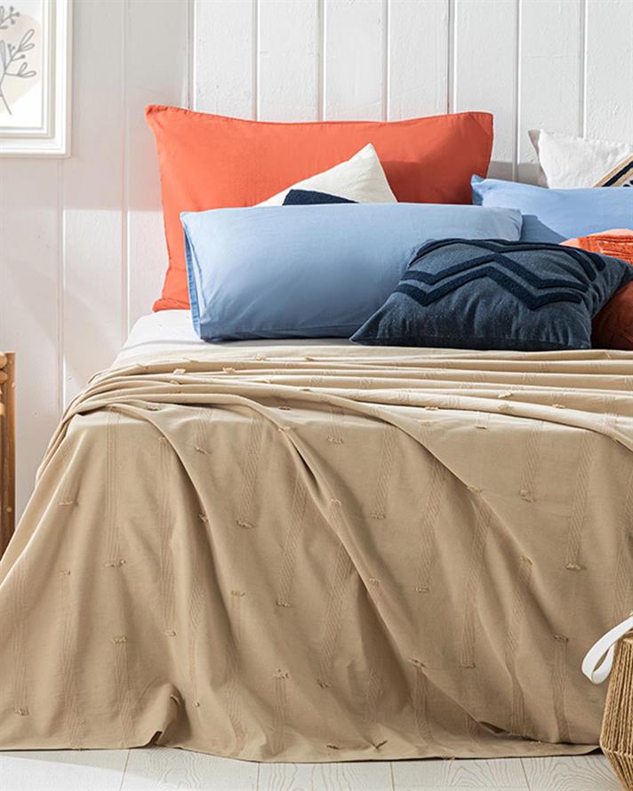 Edge Jacquard For One Person Summer Blanket 150x220 cm Beige