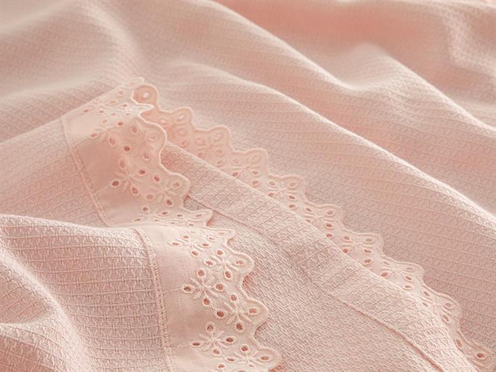 Elegancy Scalloped For One Person Summer Blanket 150x220 cm Pink