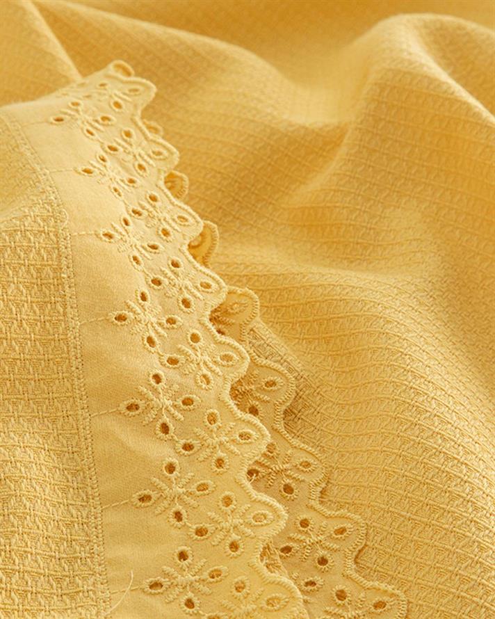 Elegancy Scalloped For One Person Summer Blanket 150x220 cm Yellow