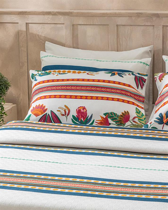 Exotic Stripes Printed For One Person Summer Blanket 150x220 cm Dark Blue