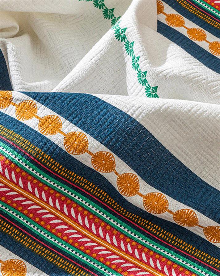 Exotic Stripes Printed For One Person Summer Blanket 150x220 cm Dark Blue