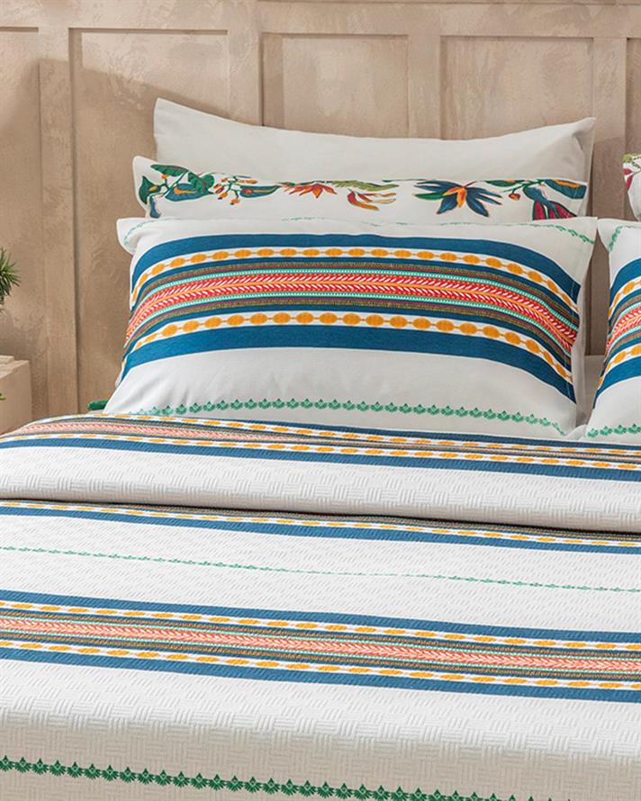 Exotic Stripes Printed For One Person Summer Blanket 150x220 cm Dark Blue