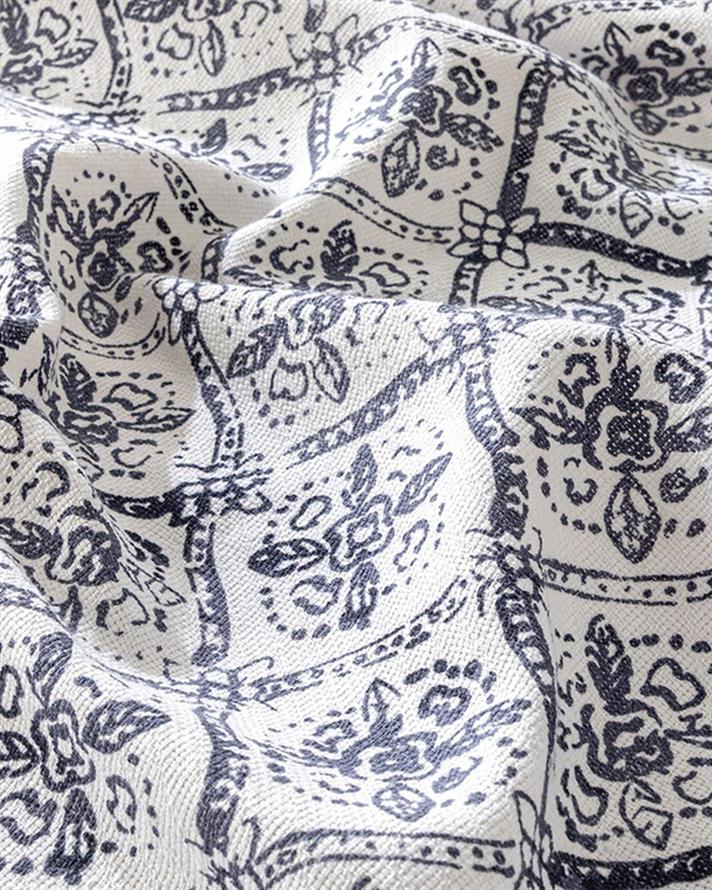 Gem Roses Printed For One Person Summer Blanket 150x220 cm İndigo