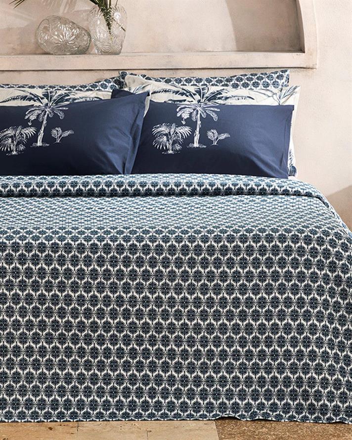 Mini Polycircles Printed For One Person Summer Blanket 150x220 cm Dark Blue