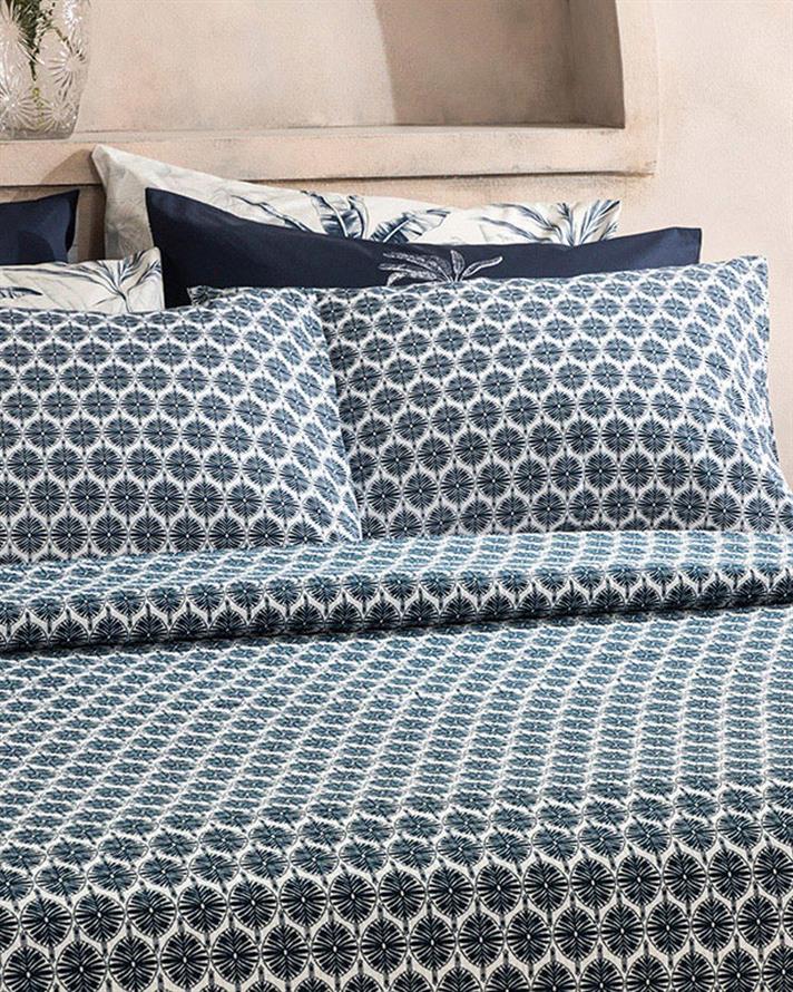 Mini Polycircles Printed For One Person Summer Blanket 150x220 cm Dark Blue