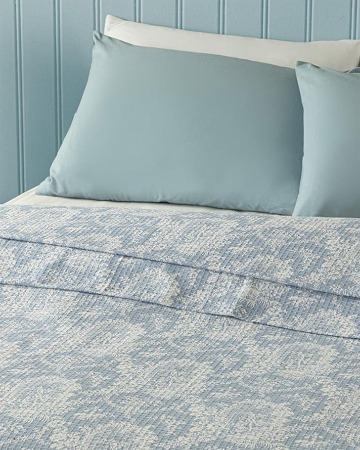 Printed For One Person Summer Blanket 150x220 cm Light Blue