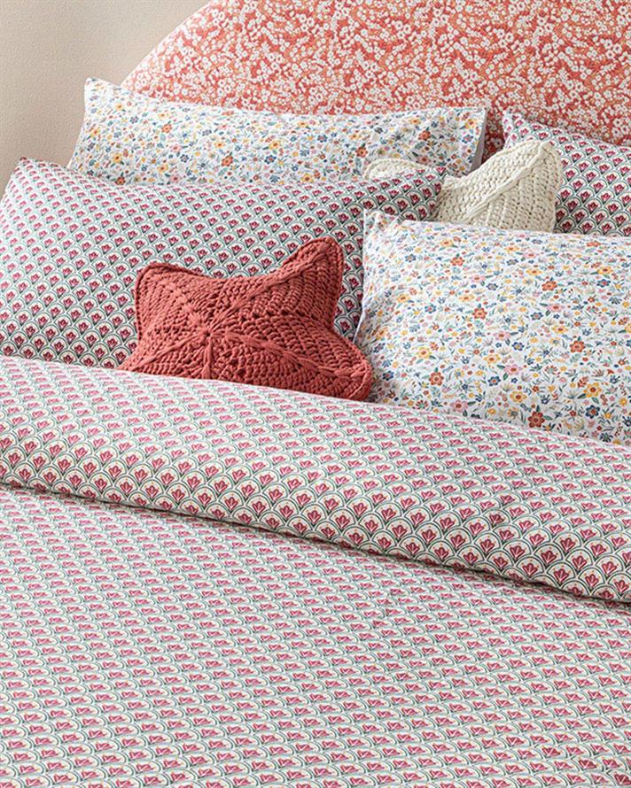 Sweet Tulips Printed For One Person Summer Blanket 150x220 cm DarkPink