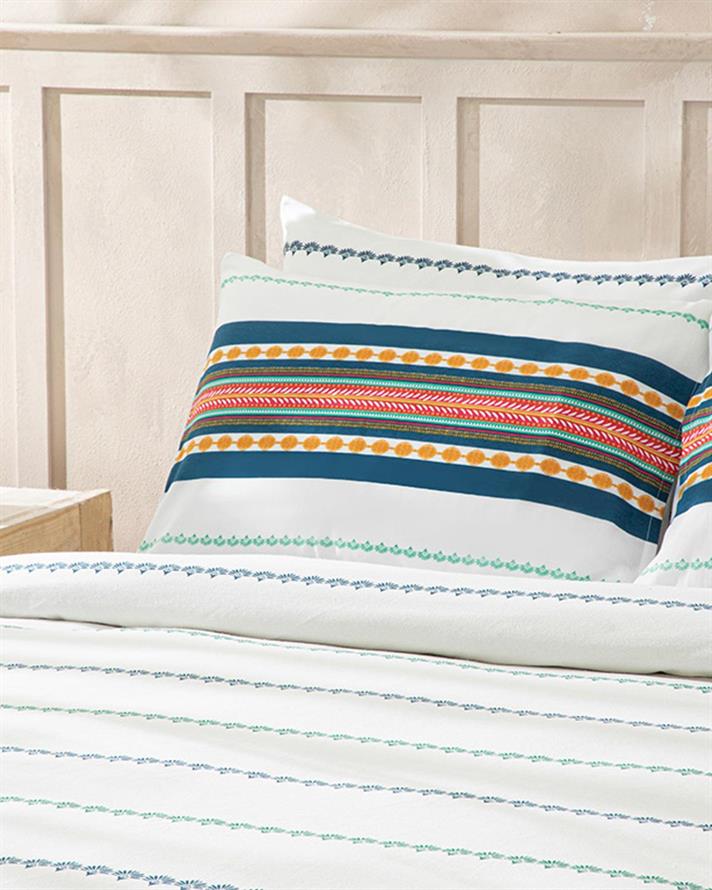 Treelines Printed For One Person Summer Blanket 150x220 cm Navy Blue-Green