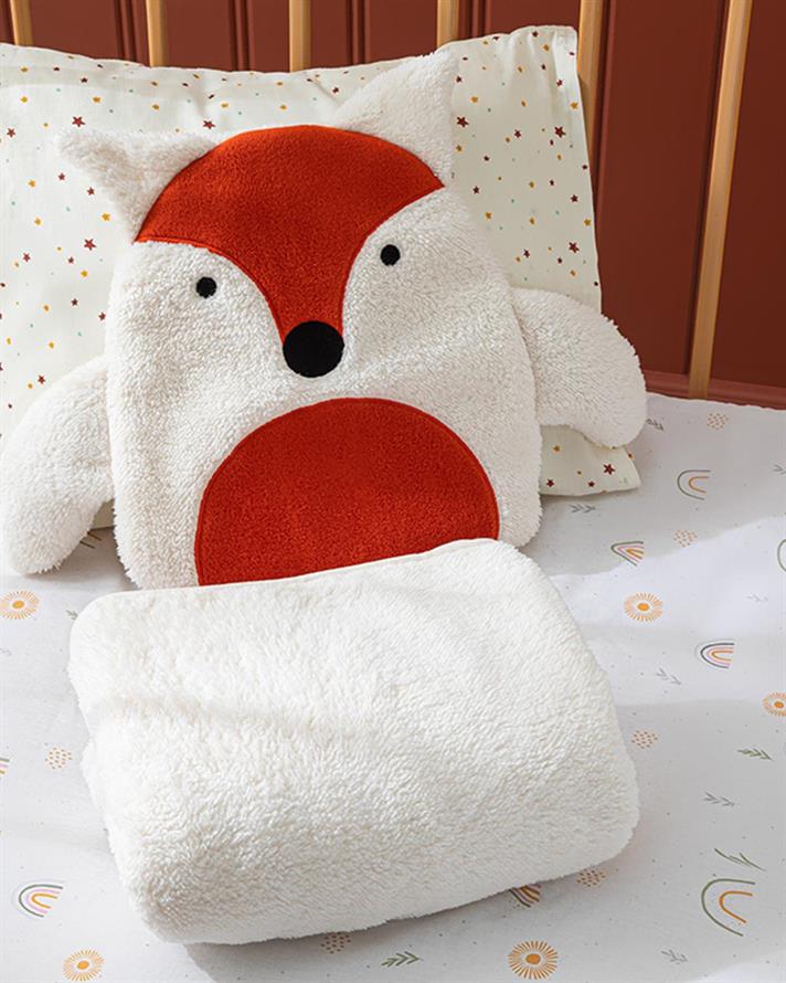 Păturică bebe, Tilki, 80x110 cm, poliester, ecru