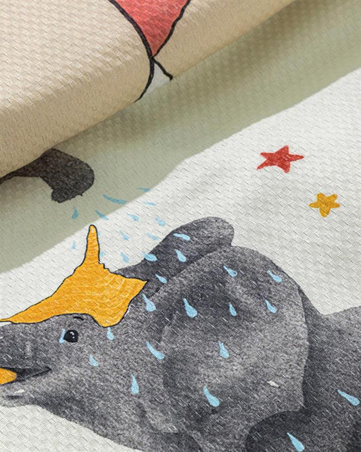 Păturică subțire de vară bebe, Carnival, 100x150 cm, bumbac-poliester, bej