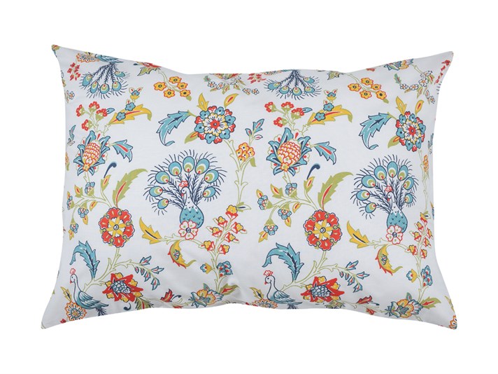 păun Cu Bumbac Cu 2 Piese Față De Pernă 50x70 cm Albastru