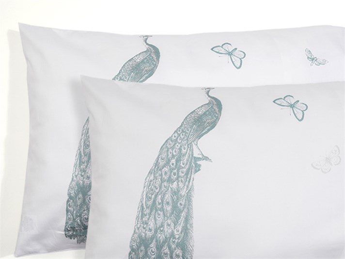 păun Bumbac Satinat Cu 2 Piese Față De Pernă 50x70 cm Seledon
