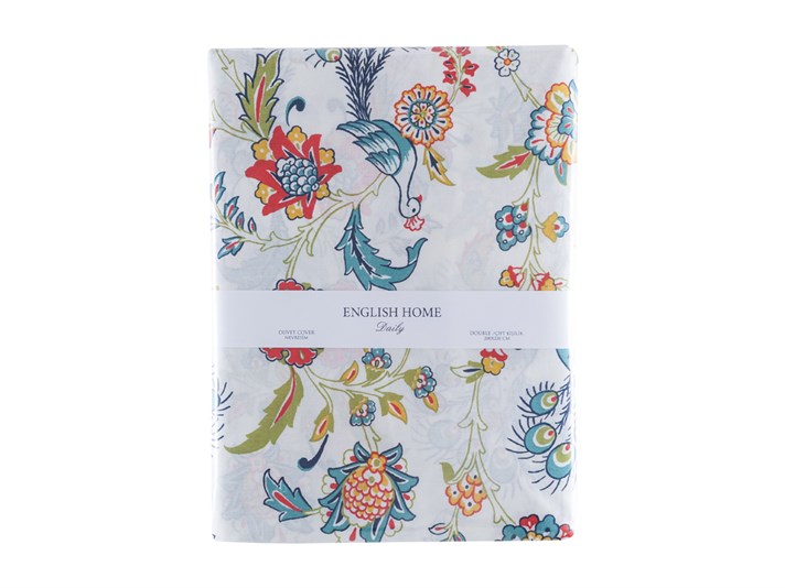 păun Cu Bumbac Double Lenjerie De Pat 200x220 cm Albastru