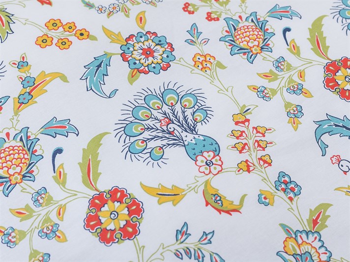 păun Cu Bumbac Double Lenjerie De Pat 200x220 cm Albastru