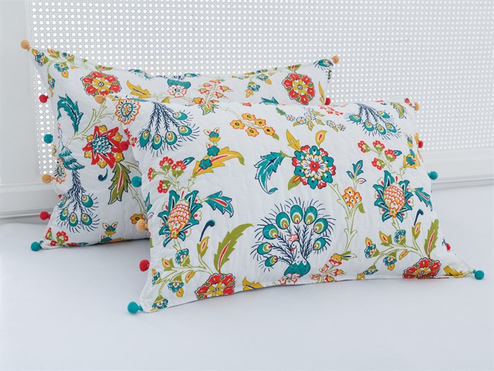 păun  Microfibră Persoană dublă  SET CUVERTURĂ DE PAT 240x260 cm Albastru