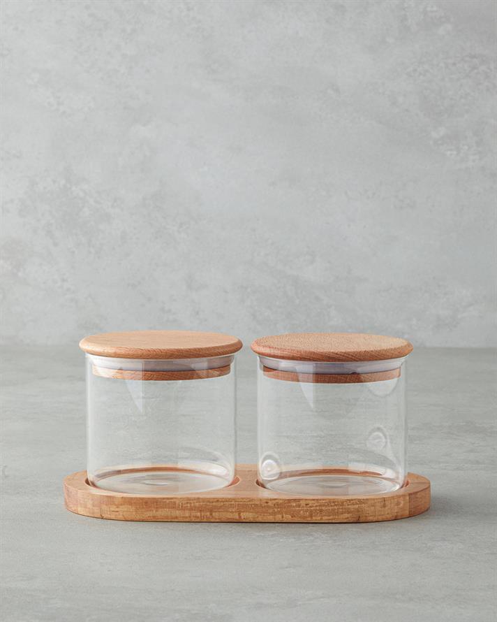 Pablo Borosilicat Cu 2 Piese Set Condimente 305 ml Transparent