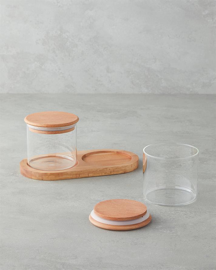 Pablo Borosilicat Cu 2 Piese Set Condimente 305 ml Transparent