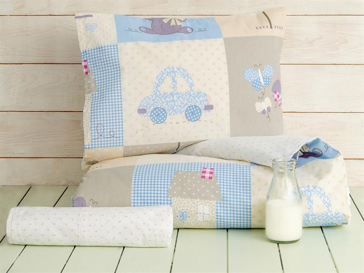 Set complet lenjerie pentru pătuț bebe, Lovely Pach, 100x150 cm, bumbac, bej