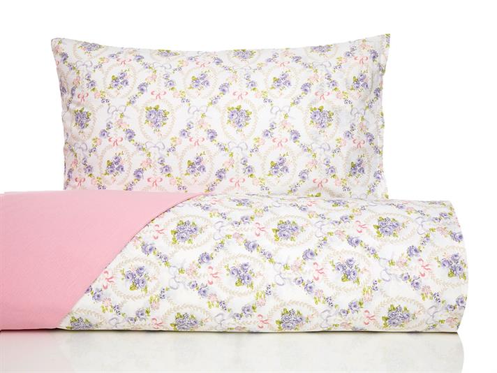 Pachet vintage Jacquard Single Set Lenjerie De Pat 160x220 cm Culoarea Trandafirului Uscat.